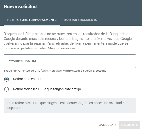 Eliminar URL